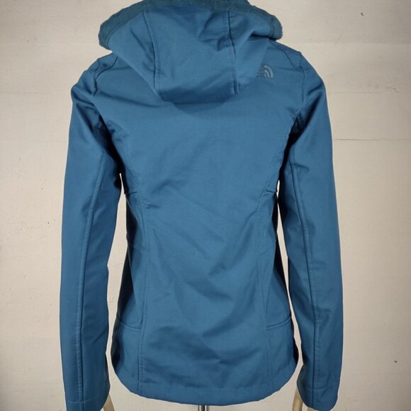 The North Face teal peacock blue full zip plush fleece Windwall jacket ladies XS - Picture 4 of 10